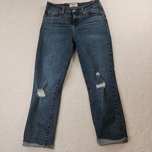 Denizen Levi's Womens Mid Rise Boyfriend Jeans Dark Wash Distressed Size 6 W28